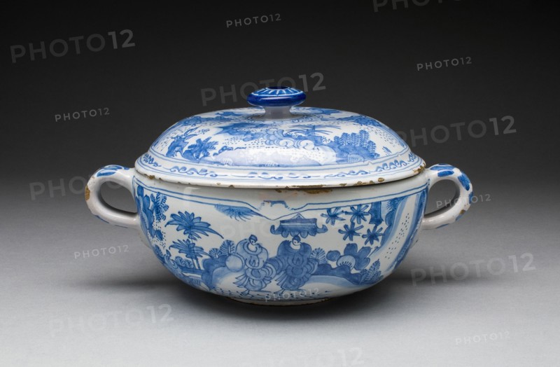 Covered Bowl, Delft, c. 1700. Creator: Delftware.