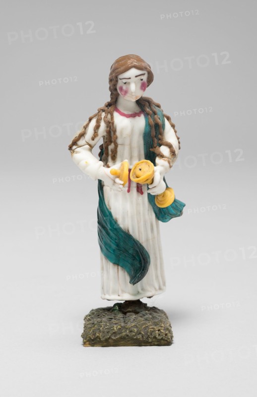 Woman Holding a Chalice, France, 1700/50. Creator: Verres de Nevers.