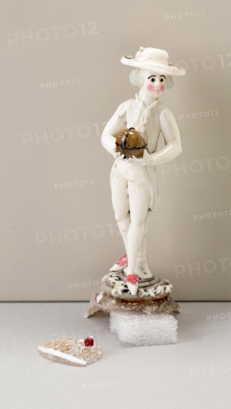 Man Holding a Ball, France, 1750/99. Creator: Verres de Nevers.