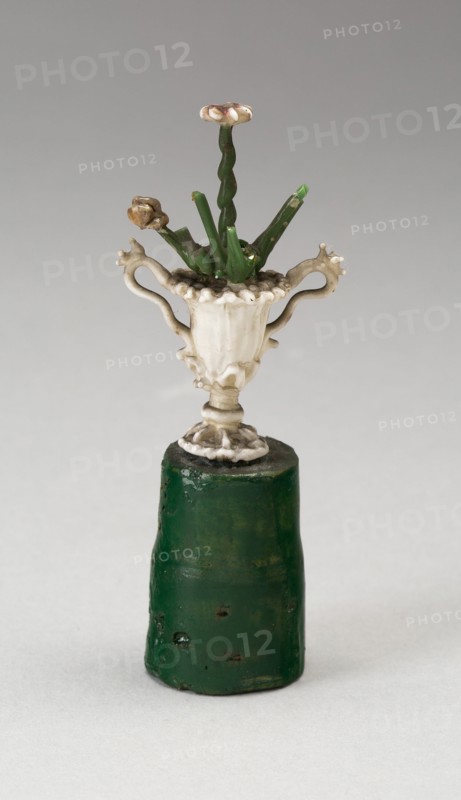 Urn with Flowers, France, 18th century. Creator: Verres de Nevers.