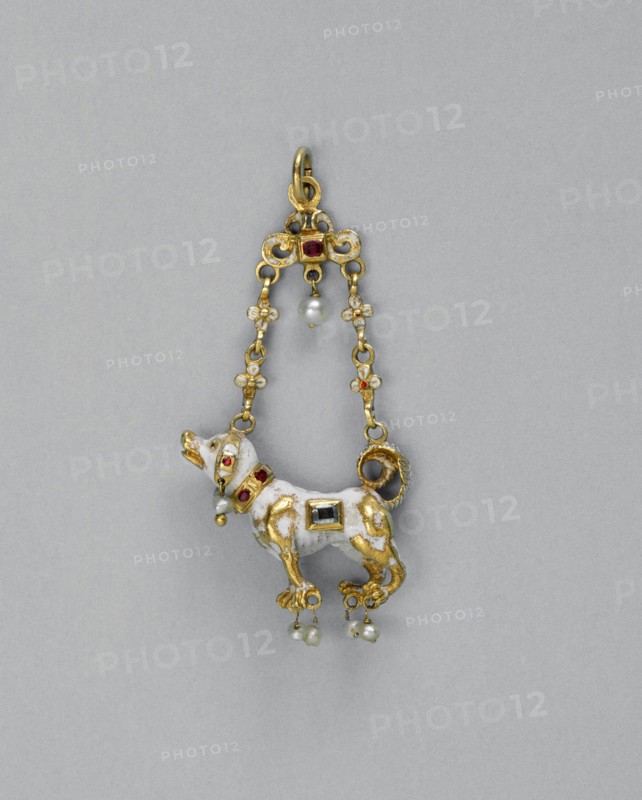 Pendant Shaped as a Dog, Spain, c. 1575-c. 1625, with later modifications. Creator: Unknown.