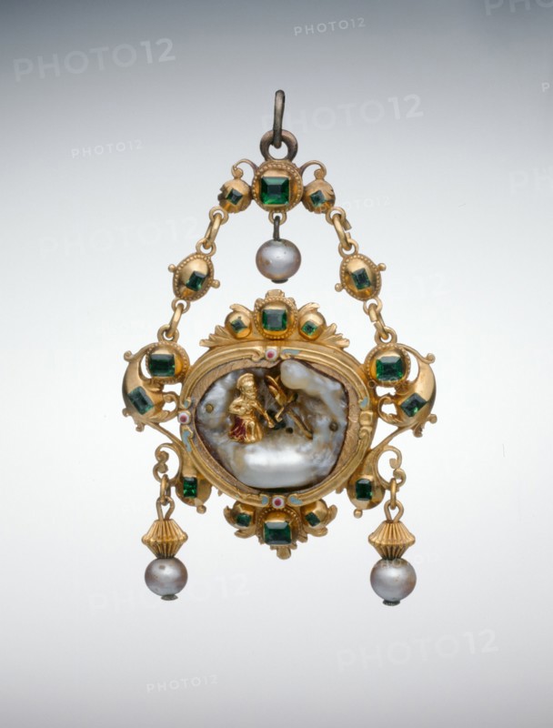 Pendant with the Penitent Saint Jerome, Spain, c. 1650 (central jewel); c. 1700 (mount). Creator: Unknown.
