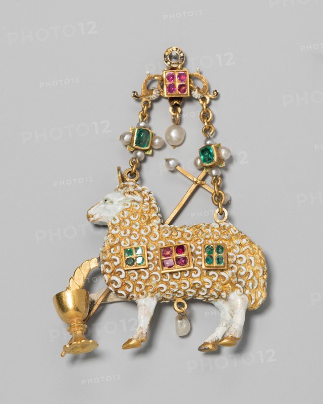 Pendant with Agnus Dei (Lamb of God), Spain, c. 1575-c. 1650, with later modifications. Creator: Unknown.