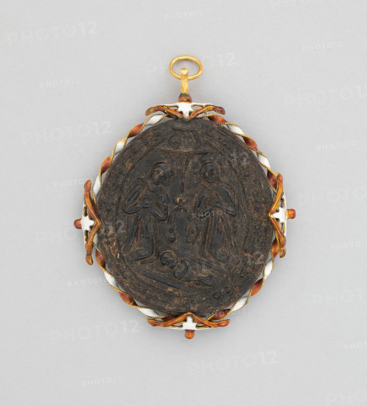 Two-Sided Pendant with Adoration and Baptism of Christ, Spain, 18th century (?), mount: 19th century Creator: Unknown.