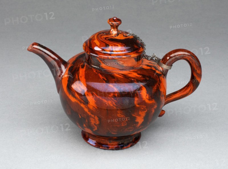 Teapot, Staffordshire, c. 1755. Creator: Staffordshire Potteries.