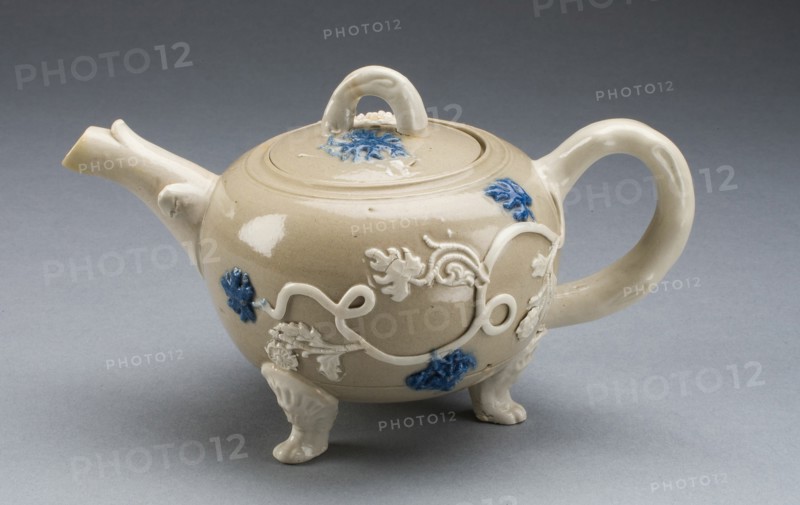 Teapot, Staffordshire, 1750/55. Creator: Staffordshire Potteries.