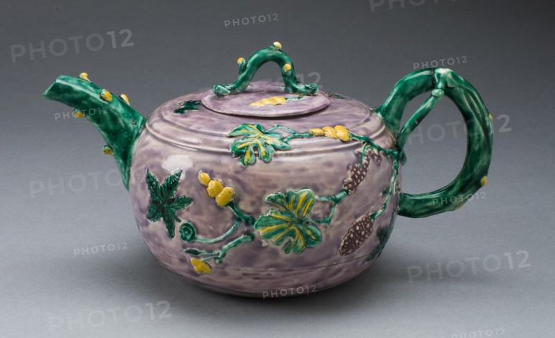 Teapot, Staffordshire, c. 1750. Creator: Staffordshire Potteries.