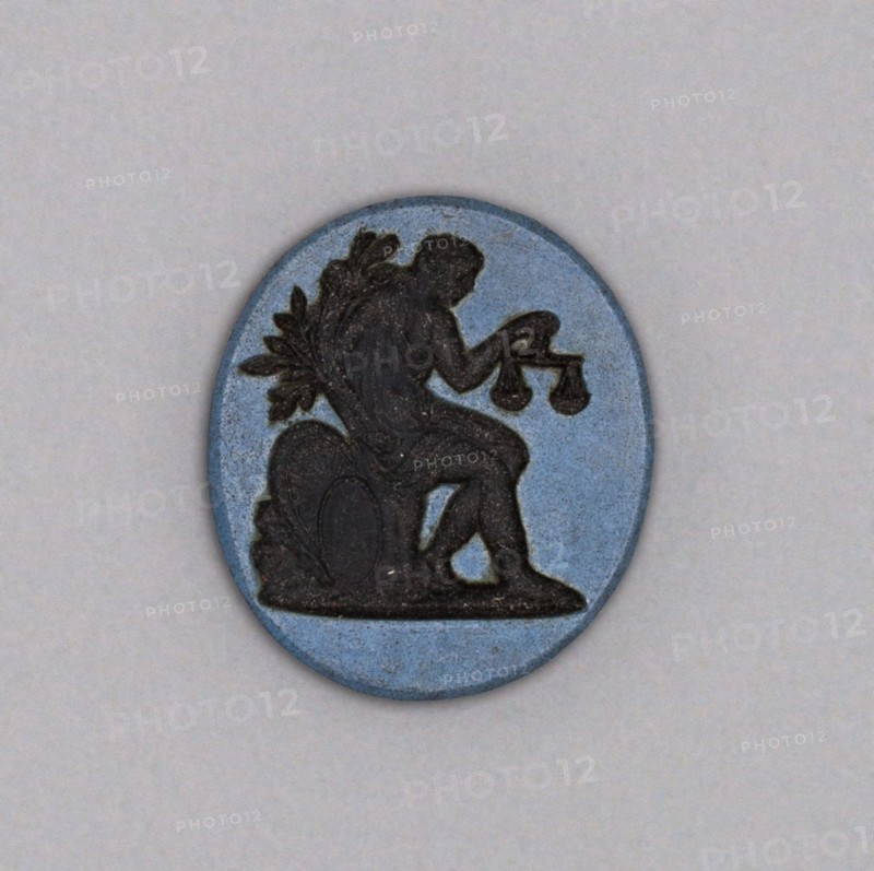 Intaglio with Figure of Justice, Burslem, Late 18th century. Creator: Wedgwood.
