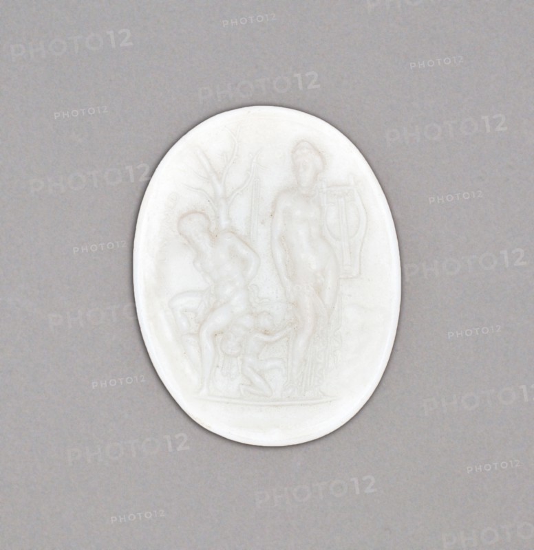 Medallion with Apollo and Marsyas, Burslem, Late 18th century. Creator: Wedgwood.