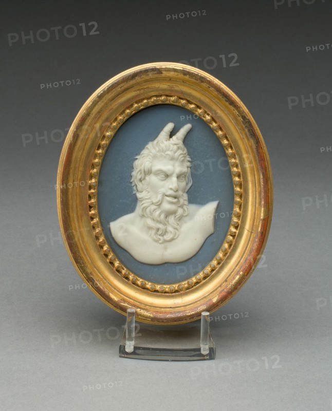 Plaque with Head of a Satyr, Burslem, 1770. Creator: Wedgwood.