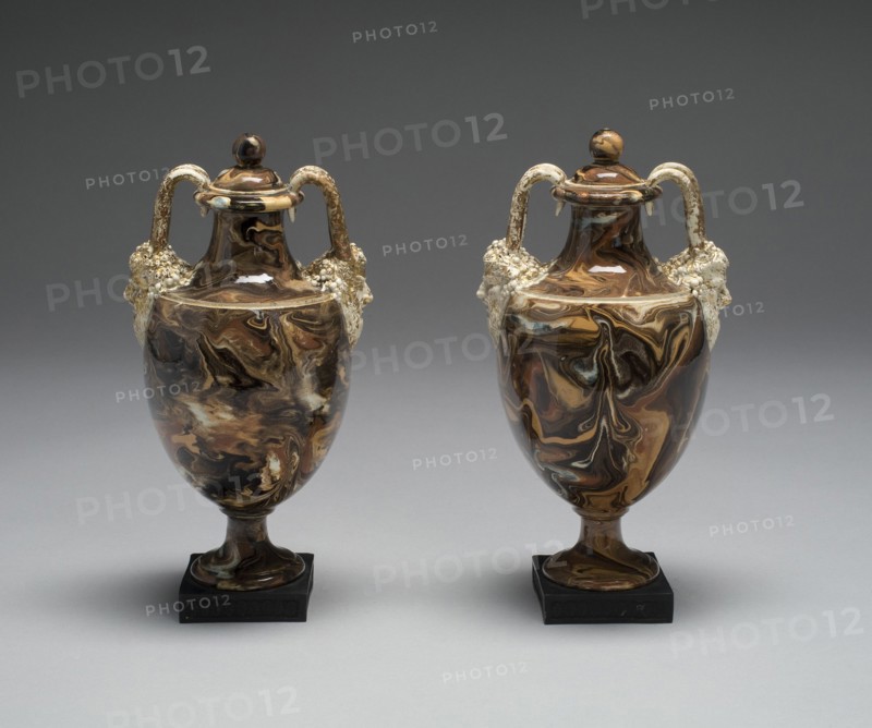 Pair of Vases, Burslem, c. 1770. Creator: Wedgwood.