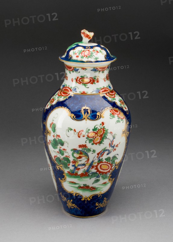 Covered Vase, Worcester, c. 1770. Creator: Royal Worcester.