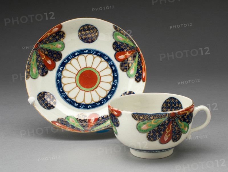 Teacup and Saucer, Worcester, c. 1770. Creator: Royal Worcester.