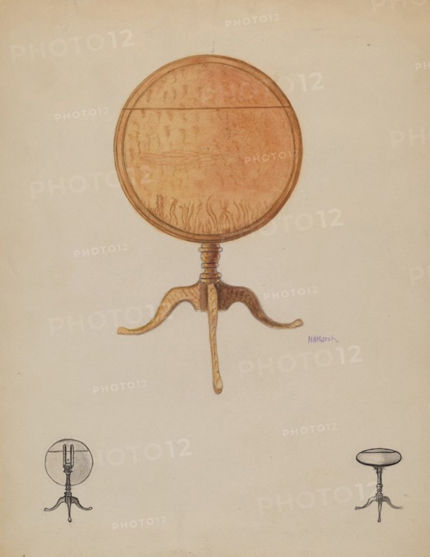 Crow's Nest Tilt Top Table, c. 1936. Creator: Herbert Marsh.