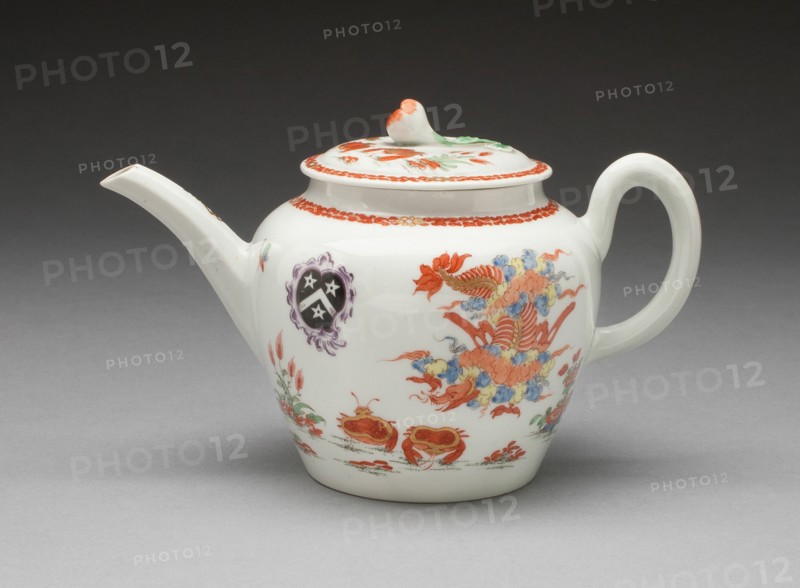 Teapot, Worcester, c. 1760. Creator: Royal Worcester.