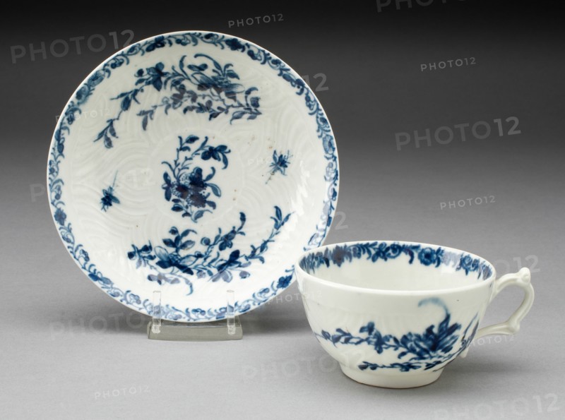 Teacup and Saucer, Worcester, c. 1760. Creator: Royal Worcester.