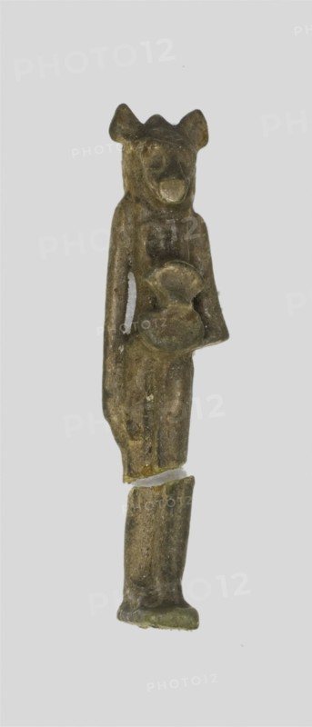 Amulet of a Lion-headed Goddess Holding an Aegis, Egypt, Late Period-Ptolemaic Period (?) (7th-1st.. Creator: Unknown.
