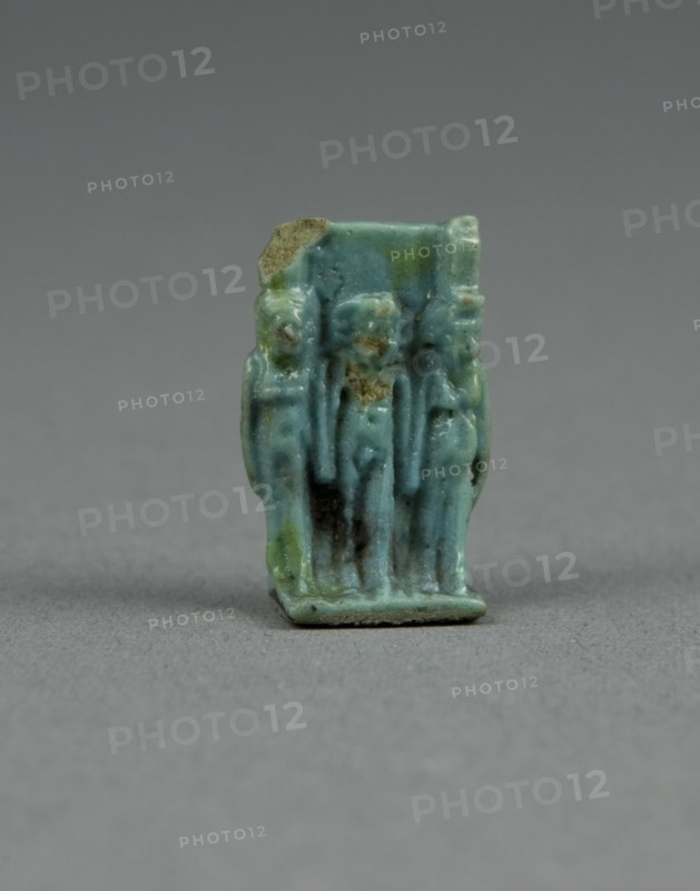 Amulet of the Goddesses Isis and Nephthys with Horus Standing Between, Egypt, Third Intermediate... Creator: Unknown.