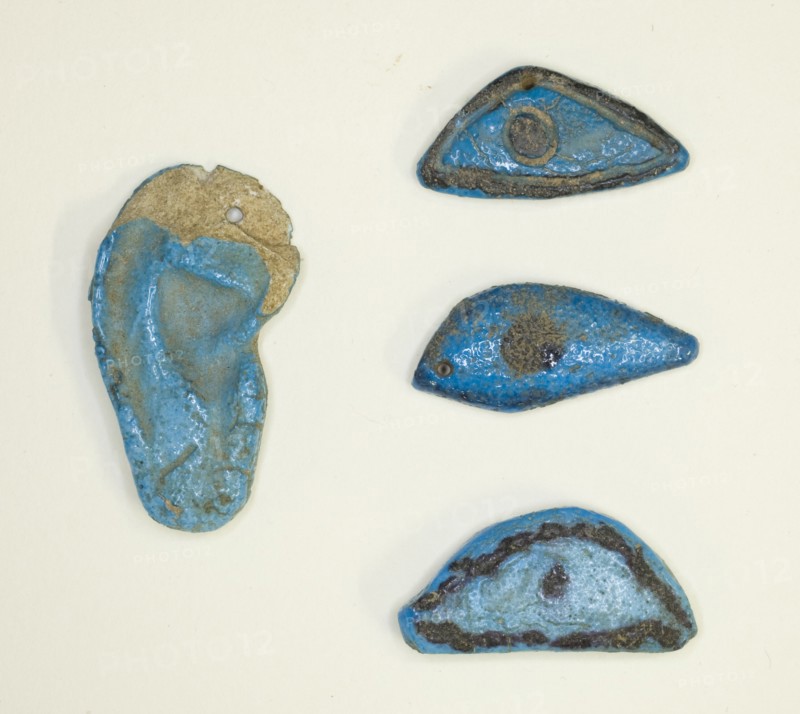 Amulets (Ear and 3 Eyes), Egypt, New Kingdom (about 1550-1069 BCE). Creator: Unknown.