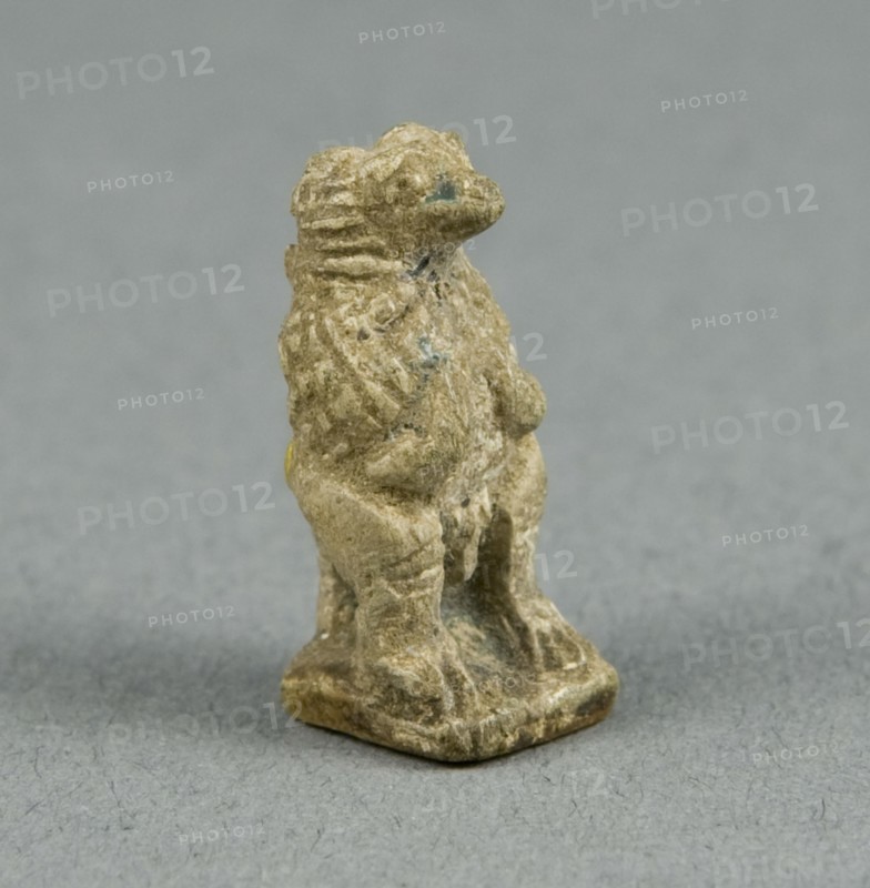 Amulet of the God Thoth as a Seated Baboon, Egypt, Late Period (?), Dynasties 26-31 (664-332 BCE). Creator: Unknown.