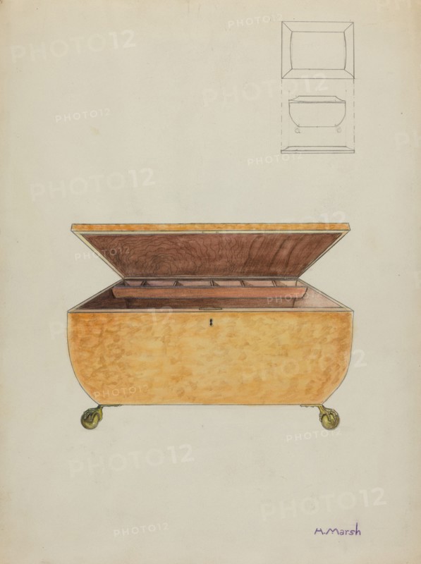 Sewing Box, c. 1936. Creator: Herbert Marsh.