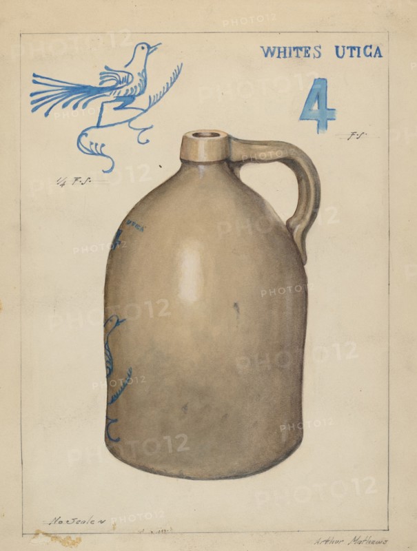 Stoneware Jug, c. 1937. Creator: Arthur Matthews.