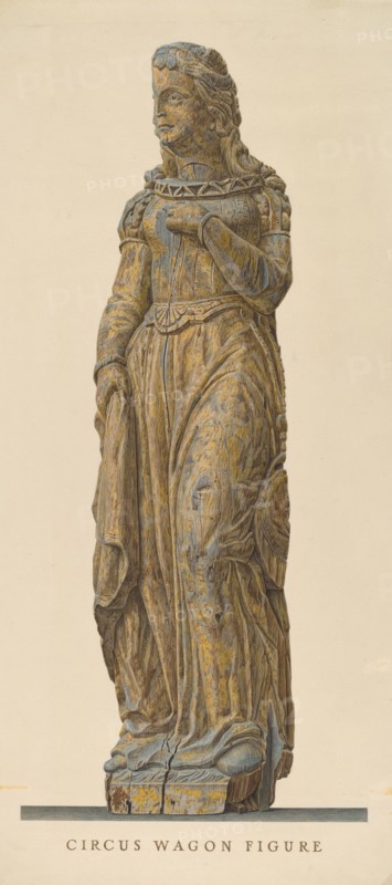 Circus Wagon Figure: Medieval Lady, c. 1940. Creator: John Matulis.