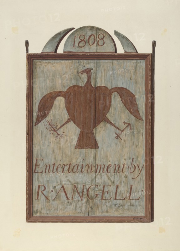 R. Angell's Tavern Sign, c. 1939. Creator: John Matulis.