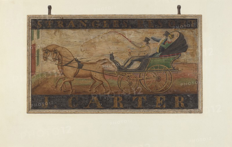 Inn Sign: "J. Carter" (verso), 1940. Creator: John Matulis.