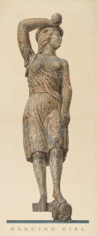 Circus Wagon Figure: "Dancing Girl", 1935/1942. Creator: John Matulis.