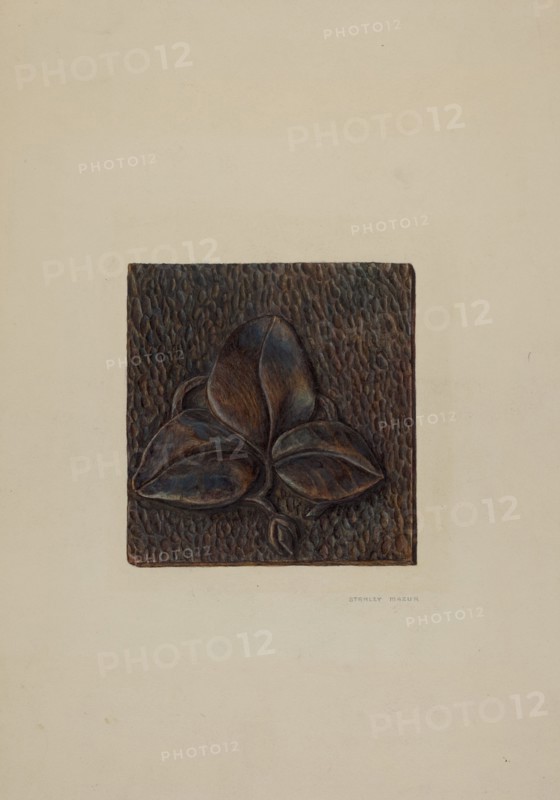 Wooden Plaque, c. 1940. Creator: Stanley Mazur.