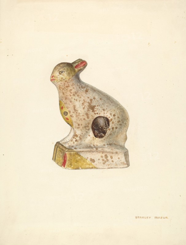 Chalkware Rabbit, c. 1938. Creator: Stanley Mazur.