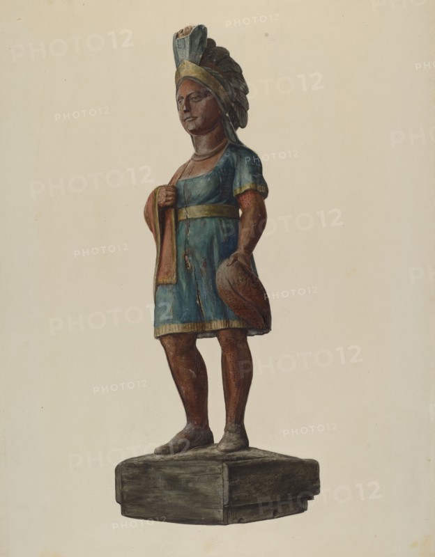 Cigar Store Indian, c. 1937. Creator: Stanley Mazur.