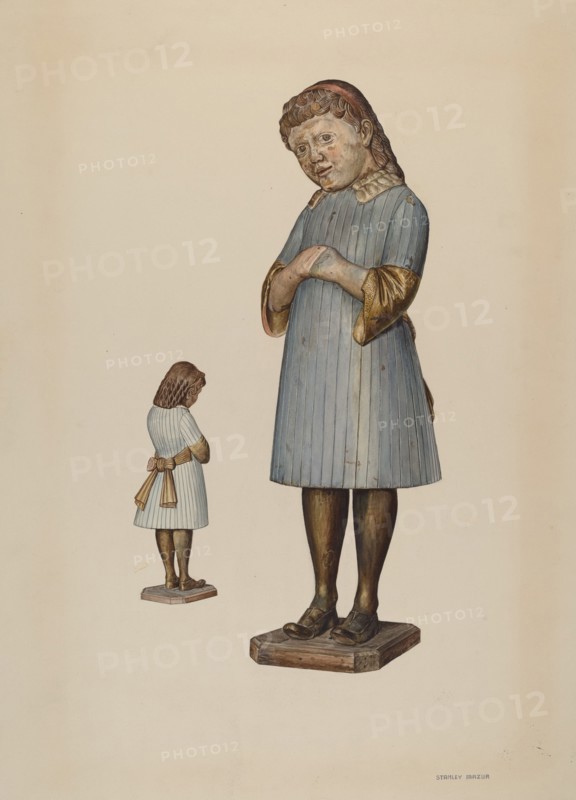 Little Fanny Carved Figure, c. 1938. Creator: Stanley Mazur.