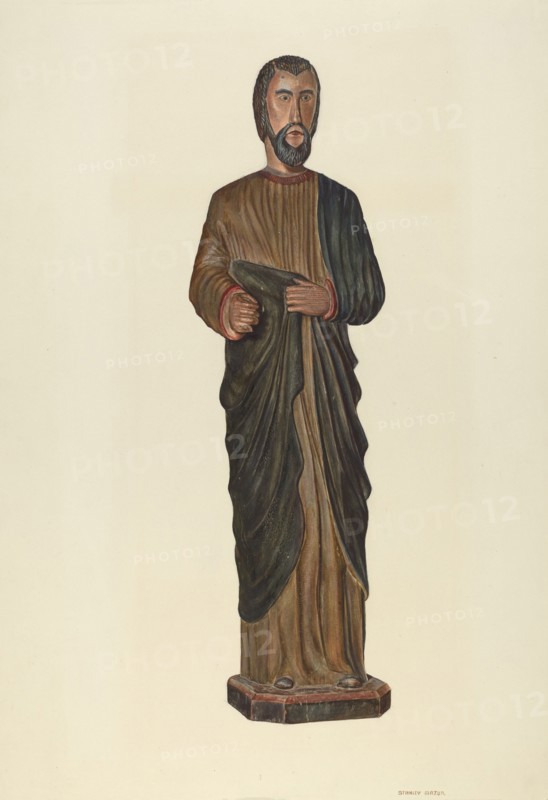 St. Joseph Carving, c. 1938. Creator: Stanley Mazur.