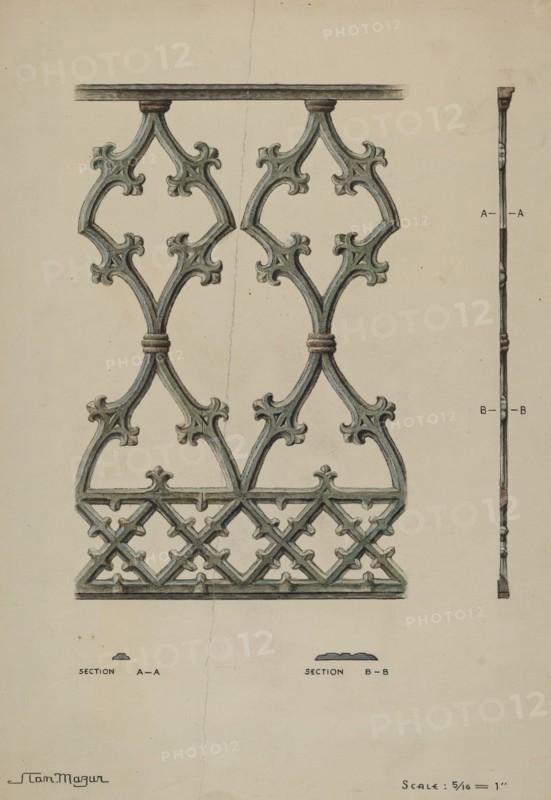 Cast Iron Balcony, c. 1936. Creator: Stanley Mazur.