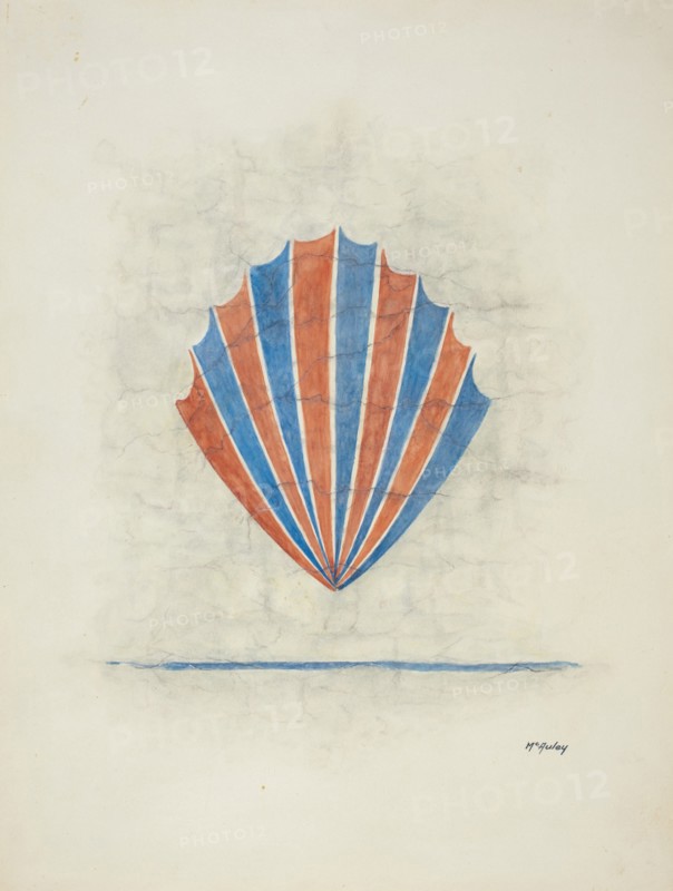 Restoration Drawing: Wall Painting, 1938. Creator: William McAuley.