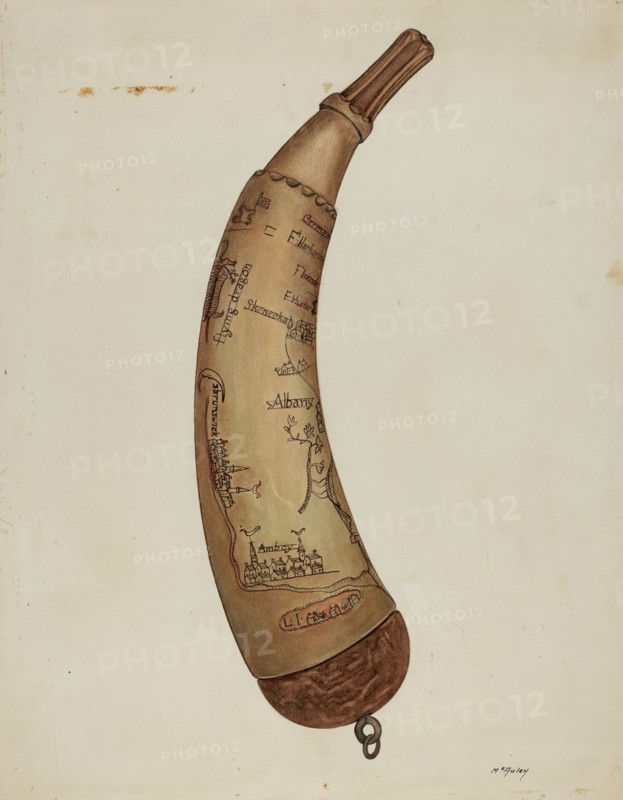 Powder Horn, c. 1940. Creator: William McAuley.