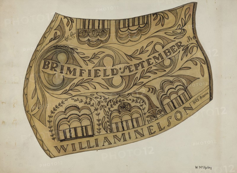 Powder Horn, c. 1937. Creator: William McAuley.
