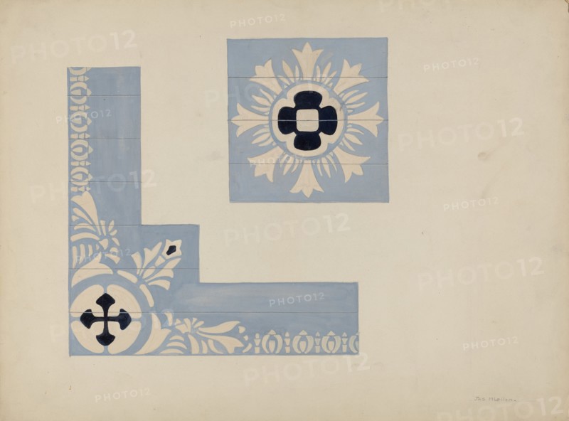 Stencil of Ceiling (Mariner's Church), c. 1937. Creator: James McLellan.