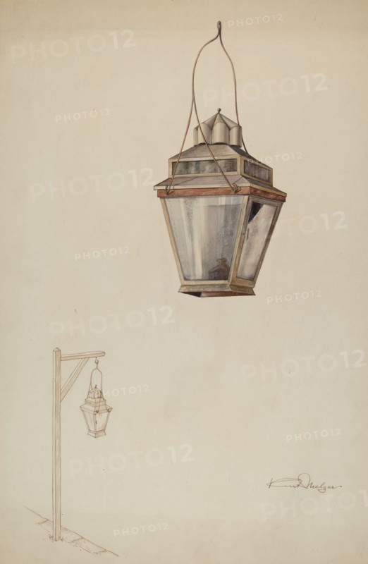 Sperm Oil Street Lamp, c. 1937. Creator: Kurt Melzer.