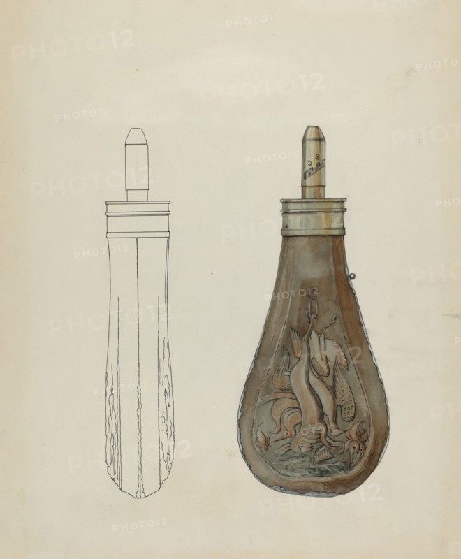 Powder Flask, c. 1936. Creator: Kurt Melzer.