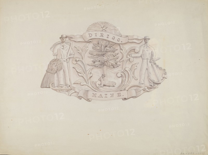 State of Maine Seal, 1935/1942. Creator: Flora Merchant.