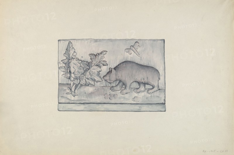Relief Panel of Bear, 1935/1942. Creator: Flora Merchant.