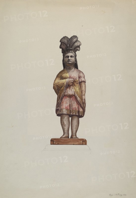 Cigar Store Indian, 1935/1942. Creator: Flora Merchant.