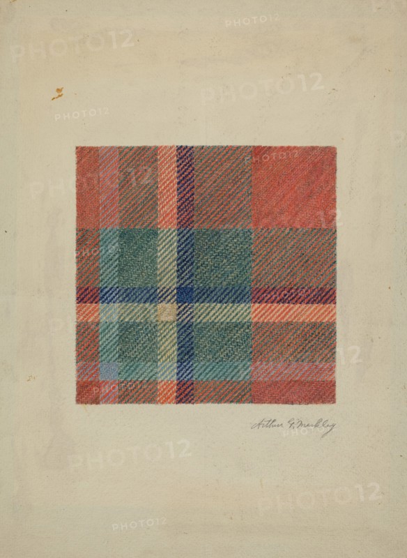 Plaid Woolen Blanket, c. 1938. Creator: Merkley, Arthur G..