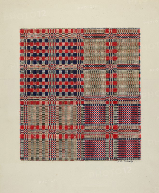 Red, White & Blue Coverlet, c. 1940. Creator: Merkley, Arthur G..