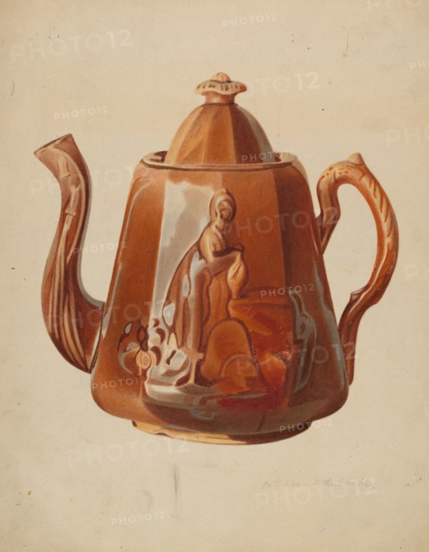 Stoneware Teapot, 1935/1942. Creator: Merkley, Arthur G..