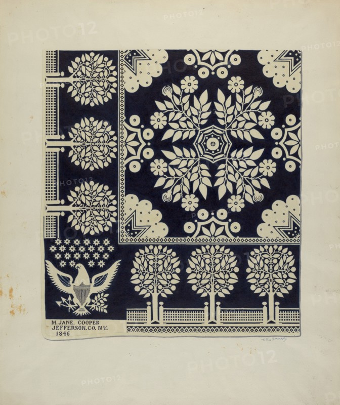 Tyler Coverlet, c. 1940. Creator: Merkley, Arthur G..