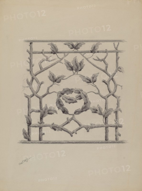 Porch Railing, 1937. Creator: Charles Moss.